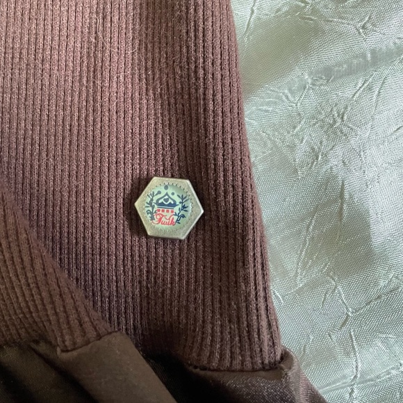 Twik chocolate brown collared wrap Y2K style dress - Picture 7 of 16